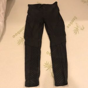 Spanx brand faux leather motorcycle leggings